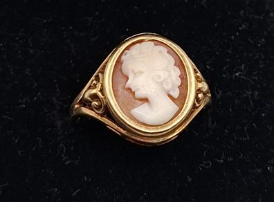 Vintage 9ct cameo ring