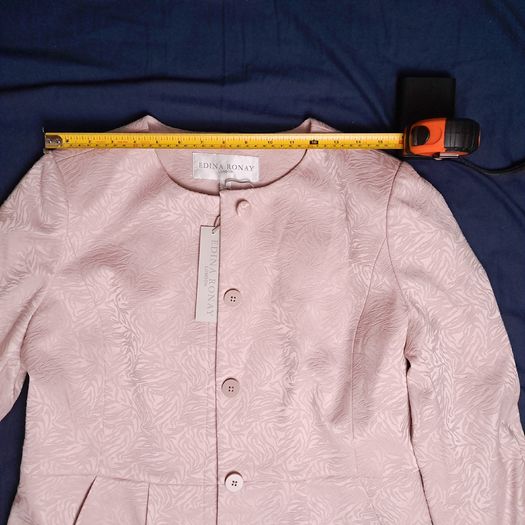 Edina Ronay Blush Pink Embossed Pattern Coat Size L/XL