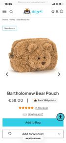 New JELLYCAT Bartholomew Bear Pouch