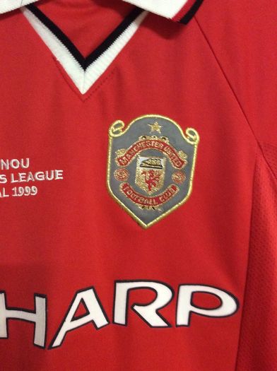 Manchester United FC. Official Scoredraw Champions League Final 1999 Jersey. Retro Remake.Not The Umbro Jersey Worn In The Match.