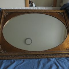 Vintage Mirror With Decorated Engraved Frame