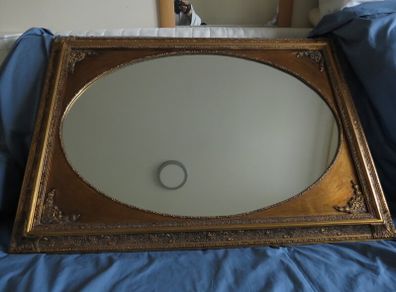 Vintage Mirror With Decorated Engraved Frame
