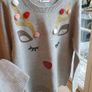 Fantastic H&M Christmas Jumper Reindeer Gold Pom Pom Age 14 Yrs Image 4