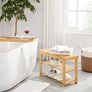 3-Tier Bamboo Shoe Bench, Shoe Rack Storage Organizer, 70 x 28 x 45 cm, ideal for Hallway, Bathroom, Living Room Image 6