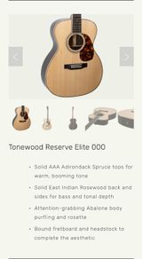 Recording King RO -342 Tonewood Reserve 000 Acoustic Guitar