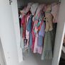 high bed for sale with 3 drawers, 3 small shelves, a small wardrobe and a deak underneath. Mattress included. Height 172cm, Width 192cm, Depth 95cm. Some small marks on desk and back of desk - see photos Image 5