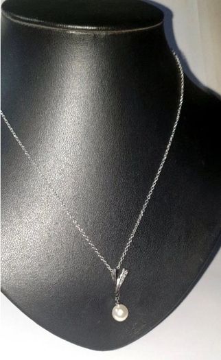 Vintage Hallmarked Silver Pearl & White Topaz