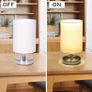 Bedside Table Lamp, LED Modern Nightstand Desk Lamp, Remote Dimmable RGB Color Changing Modes for Bedroom, Living Room, Childrens Room, Office (E27 RGB Bulb Included) Image 3