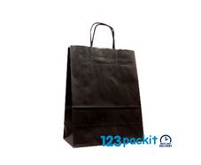 Lot of 20 pcs Top quality Black with twisted handles eco-friendly kraft paper bags size 24 cm x11 cm x 31 cm M size