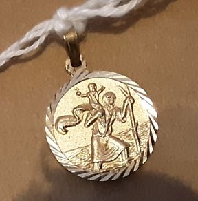 small yellow metal st Christopher ( 1 )