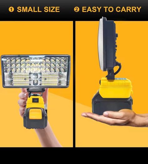 New 90w LED Work Light For Dewalt 18V Battery Portable Flood Light Cordless Job Site Lamp Outdoor Emergency Fishing Tool