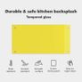 Kitchen Backsplash Yellow 80 x 40 x 0.6 cm Tempered Glass Image 8