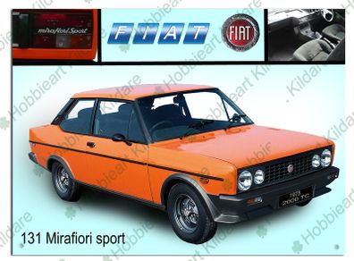 Fiat 131 classic car tin metal sign