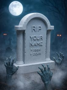 Personalized Mini Tombstone Halloween Decoration