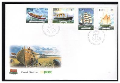 1999 Ireland Ireland Maritime Heritage (Polly Woodside, ILen, RNLI Lifeboat & Titanic) Commemorative Stamps An Post First Day Cover (FDC)