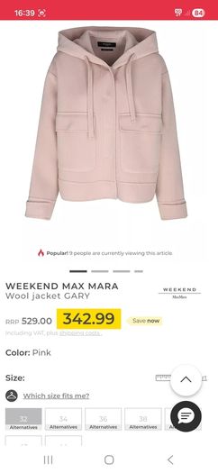 Max Mara Gary Hooded Patch Pocket Jacket - Powder Pink - RRP 529 - Fits UK 12