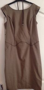Beige workwear dress from Next