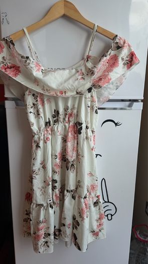 Floral Off-the-Shoulder Summer Dress, Size S