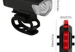 Bike Light Set, USB Rechargeable Super Bright LED Waterproof Headlight Front Lights and Back Rear Bike Lights, Adjustable Lighting Modes, Cycling Lights for Road & Mountain