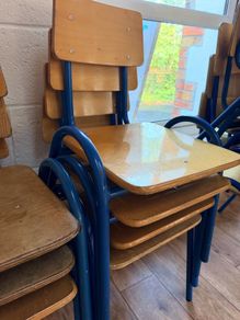 retro school chairs