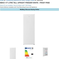 Beko frost free freezer bought on 26 th June