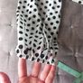 Size 10 White with velvet black polka dot cropped top Image 4