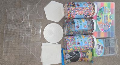 Huge Hama Perler Beads Bundle - 50000 Beads - Pegboards