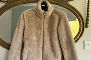 Uniqlo beige / camel teddy bear fur jacket sherpa XS