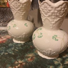 Belleek vases free postage