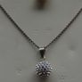 Vintage Sterling Silver Round CZ ball Pendant Chain Necklace (L18" - 3,02g) Image 2