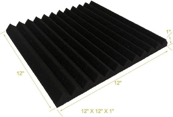 FREE EXPRESS SHIPPING  Pack Black/burgundy12 X 12"X1" Acoustic Panels Studio Soundproofing Foam Wedge Tiles