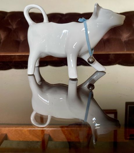Whiteware Cow Milk Jug or Cream Pourer Newbridge Silverware
