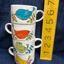 Vintage stacking cups  with bird motif x4 Image 4