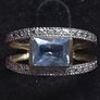 Vintage 9ct Gold Blue Topaz Style Ring 375 Hallmarked Size 54 Image 7