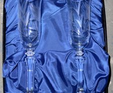 Failte Crystal Ireland Cut Flower Champagne pair