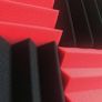 NEW SALE | 12 Pack Wedge RED/Black Acoustic Soundproofing Studio Foam Tiles Image 2