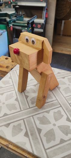 Handmade wooden dogs