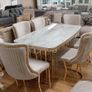 1.6m Marble Effect Dining Table With 6 Chairs Image 4