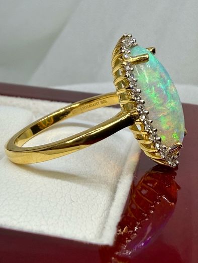 Opal Lab-Grown Diamond Halo Ring
