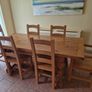 Solid Oak table and 2 chairs Image 2