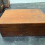 Vintage Inlaid Wooden Jewellery Box with Blue Velvet Lining Image 3