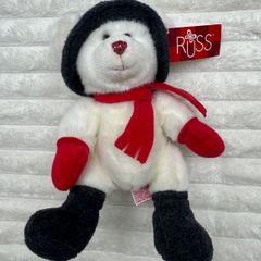 Russ Berrie Mittens White Bear Plush Stuffed Animal Toy approx. 9" Please see pictures