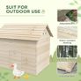 Wooden Duck House Poultry Coop for 2-4 Ducks with Openable Roof Raised Feet Air Holes Natural Image 5
