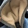 Boys Denim jacket x 2 - fleece inside jacket & hood with grey sweater sleeves Image 7