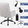Desk Chair, Faux Cashmere Office Chair with High Backrest, Comfortable Desk Chairs for Bedroom, Office Chairs for Home with Adjustable Height, Cream Image 5