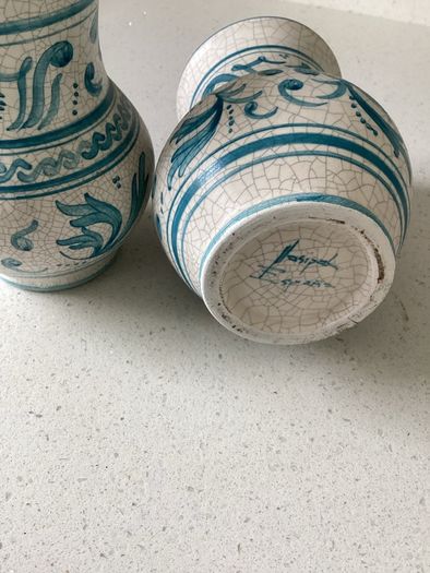 Pair of hand painted Vases