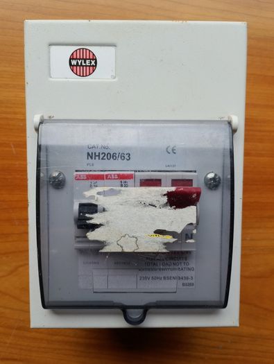 Wylex 63A shed / garage circuit board