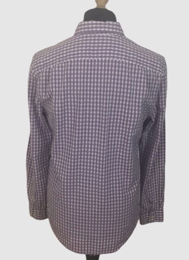 JACK WILLS Purple White Gingham Check Long Sleeve Cotton Shirt M includes postage