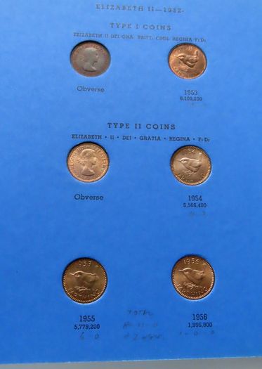Farthings 1937 - 1956 Album With Full Set 24 Coins