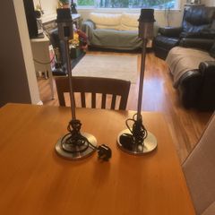 Pair of silver chrome lamps